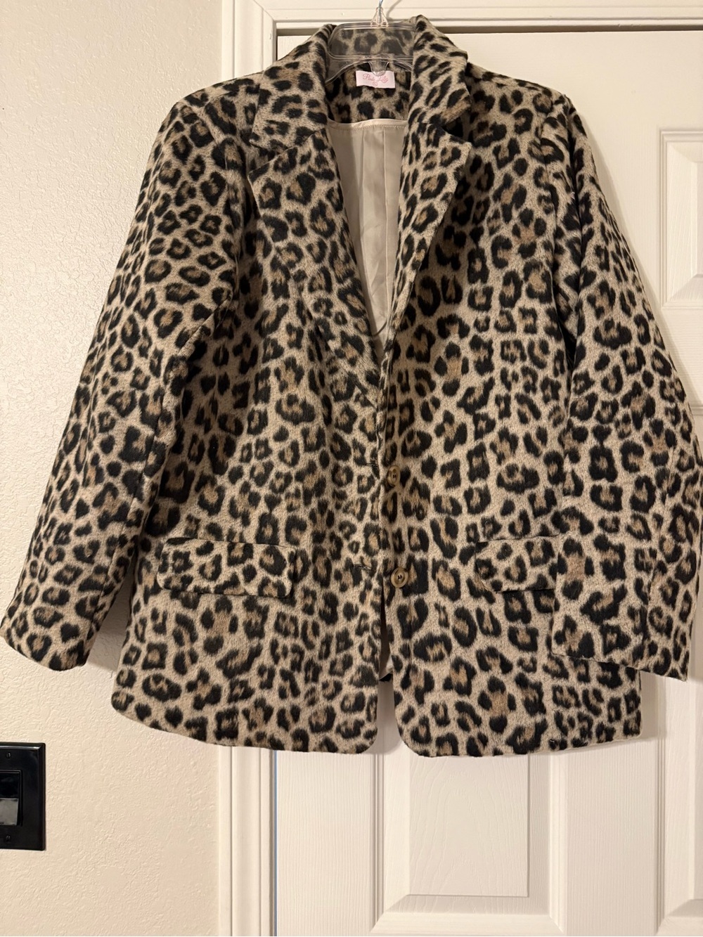 Pink Lily Leopard Print Jacket - Tan, Cream & Black
